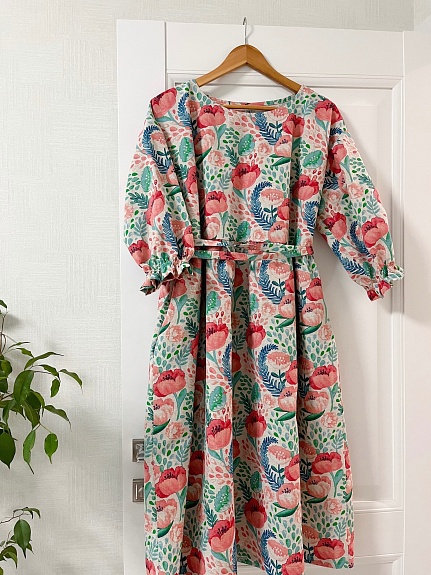 Платье из полульна "Цветущие маки"