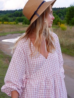 Платье оверсайз из вареного хлопка*