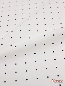 Плательный хлопок "Редкий мелкий горох на белом", ш.1.43м, хлопок-100%, 115гр/м.кв