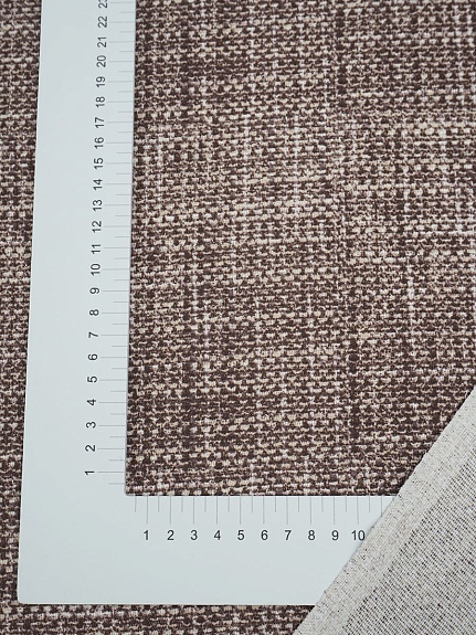 Рогожка "Крупная рябь" цв.коричнево-бежевый, ш.1.5м, хлопок-100%, 165гр/м.кв