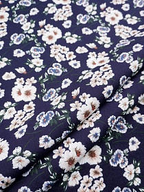 Теплый хлопок "Восточный сад" цв.чернильный, ш.1.45м, хлопок-100%, 150гр/м.кв