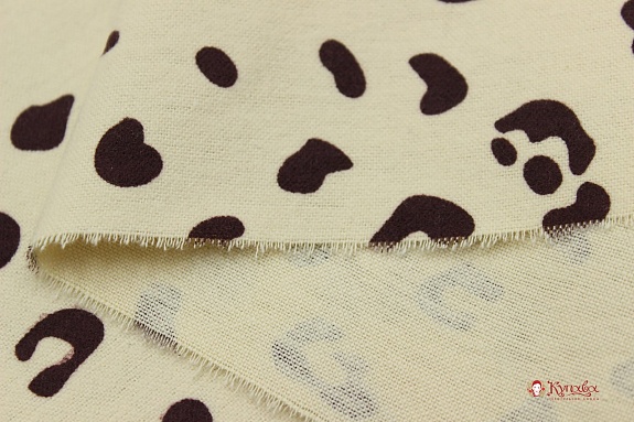 Теплый хлопок "Леопардовый принт" цв.палевый, ш.1.5м, хлопок-100%, 150гр/м.кв