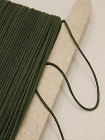Шнур цв.темно-зеленый хаки, СОРТ2, ш.2мм, хлопок-100%