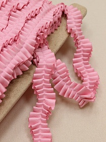 Тесьма плиссе "Волна" цв.светлый розово-коралловый, ш.20мм, п/э-100%