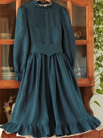 Платье "Осенние сумерки" с рюшами