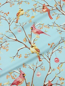 Перкаль "Кардиналы" цв.голубой, ГОСТ, ш.2.2м, хлопок-100%, 110гр/м.кв