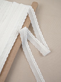 Шитье цв.молочно-белый (общая ширина 25мм, ширина вышивки 10мм), хлопок-100%, батист