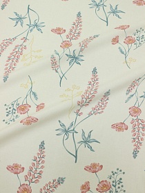 Штапель "Луговой дуэт" цв.сливочный, ш.1.45м, вискоза-100%, 100гр/м.кв