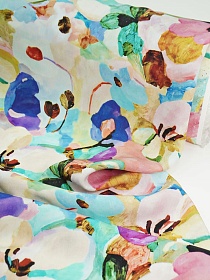 Штапель Премиум (Digital) "Цветочная абстракция", ш.1.45м, вискоза-100%, 105гр/м.кв