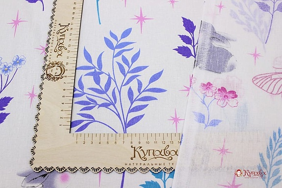 Бязь "Лесные нимфы-бабочки", (комп), ш.1.5м, хлопок-100%, 102гр/м.кв