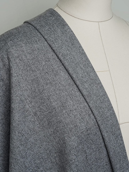 Шерсть костюмная Твид "Елочка" цв.серый, ш.1.5м, шерсть-50%, п/э-50%, 280гр/м.кв