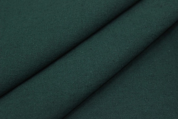Полулен костюмный с эффектом мятости цв.Темно-можжевеловый, СОРТ2, ш.1.52м, хлопок-70%, лен-30%