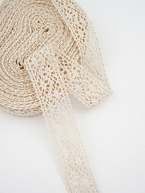 Кружево цв.суровый, ш.27мм, хлопок-100%, 10м, рис.101/3