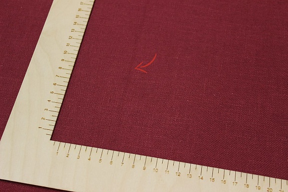 Мерный лоскут(ткань в отрезах) - Конопля с хлопком-диагональ цв.Винтажно-бордовый, СОРТ2, ш.1.4м,