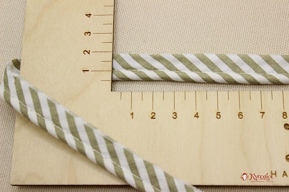 Кант отделочный (широкая полоска) цв.оливково-серый-2, ш.15мм/5мм, хлопок-100%