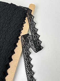 Кружево цв.черный, ш.32мм, хлопок-90%, п/э-10%, рис.031/26