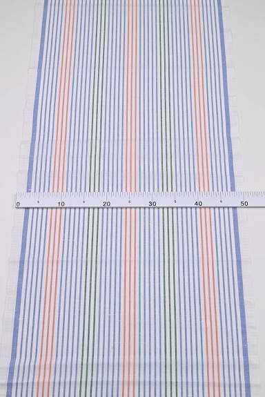 Холст полотенечный "Полоска" цв.синий/красный/зеленый, ш.0.5м, лен-30%, хлопок-70%, 140гр/м.кв