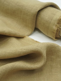 Лен костюмный с эффектом мятости цв.Темно-песочный, ш.1.45м, лен-100%, 190гр/м.кв