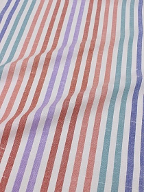 Холст полотенечный "Сиреневые/красные/синие полосы", ш.0.5м, лен-30%, хлопок-70%, 140гр/м.кв