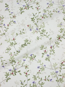 Мерный лоскут Сатин "Весенняя веточка" цв.белый,  ш.2.35м, хлопок-100%, 110гр/м.кв