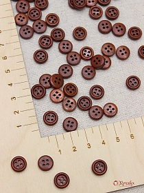 Пуговица красное дерево, 10мм, 4 отверстия