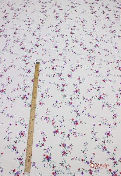 Поплин "Нежный цветочный вьюнок" ш.2.2м, хлопок-100%, 110гр/м.кв