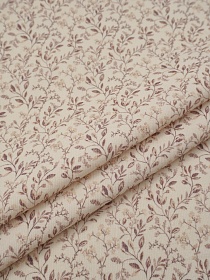 Микровельвет Цифр.печать "Кружево ветвей" цв.кремовый, ш.1.5м, хлопок-100%, 135гр/м.кв