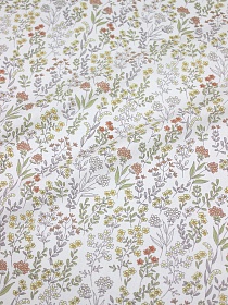 Сатин "Полевой сезон" цв.белый, ш.1.60м, хлопок-100%, 110гр/м.кв