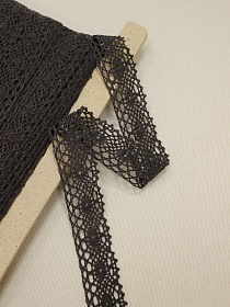 Кружево цв.темный шоколад, ш.25мм, хлопок-90%, п/э-10%