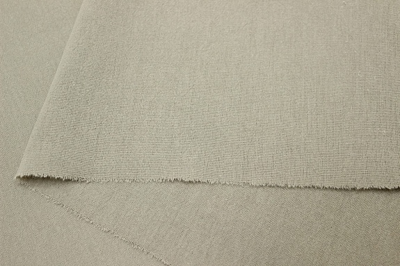 Мерный лоскут (ткань в отрезах) - Хлопок крэш цв.Бежевый с зеленым оттенком, ш.1.40м, хлопок-100%