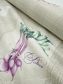 Вафельное полотно "Овощной букетик", ш.1.5м, хлопок-100%, 150гр/м.кв,  раппорт 64см