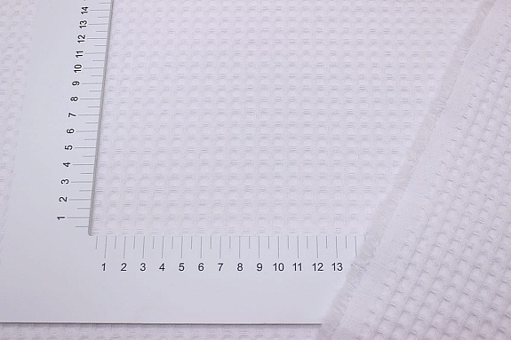 Вафельное премиум-полотно "Italy" цв.Белый, ВИД2, ш.1.5м, хлопок-100%, 240гр/м.кв 