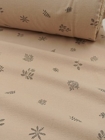 Теплый хлопок "Сухоцветы" цв.светлый бежевый с оливковым оттенком, ш.1.5м, хлопок-100%, 160гр/м.кв
