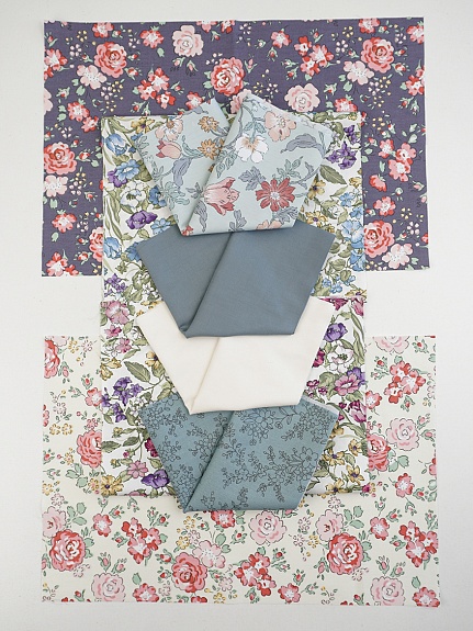 Набор тканей для рукоделия "Сатин: Богатство цветов", 45*30 см, 8 шт