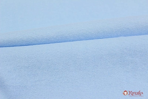 Фланель цв.Светло-голубой, ш.0.75м, хлопок-100%, 167гр/м.кв