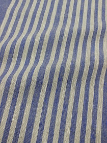Холст-дорожка "Полоски синие" цв.натуральный, ш.0.5м, лен-100%, 305гр/м.кв