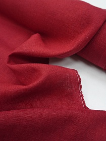 Лен костюмный с эффектом мятости цв.Т.красный с терракотовым оттенком, ш.1.45м, лен-100%, 190гр/м.кв