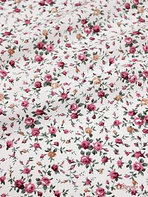 Импорт. хлопок "Мелкие розовые букеты на белом", ш.1.45м, хлопок-100%, 100гр/м.кв