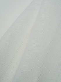 Мерный лоскут(ткань в отрезах) - Полулен декоративный "Сетка-вуаль" цв.молочно-сливочный, ш.2.6м
