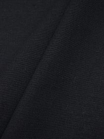 Мерный лоскут (ткань в отрезах) Хлопколен с умягчением  цв.Черный, ш.1.5м, лен-15%, хл-85%,  200гр/м.кв