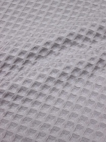 Вафельное премиум-полотно "Бохо" цв.пепельно-серый, ш.1.5м, хлопок-100%, 230гр/м.кв