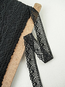 Кружево цв.черный, ш.30мм, хлопок-90%, п/э-10%, рис.111/26