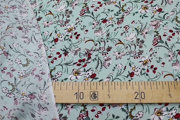 Штапель "Марисоль" цв.мятный, ш.1.43м, вискоза-100%, 90гр/м.кв