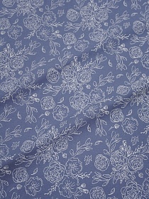 Теплый хлопок "Букеты пионов на серо-фиолетовой дымке", ш.1.5м, хлопок-100%, 160гр/м.кв