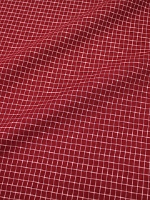 Пестрядь "Средняя клетка на винтажном бордово-красном", ш.1.41м, хлопок-95%, п/э-5%, 140гр/м.кв