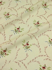 Батист "Милый букетик" цв.телесно-желтый, ш.1.45м, хлопок-100%, 60гр/м.кв