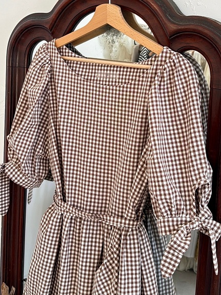 Платье из вареного хлопка "Клетка (0.4*0.4см)"