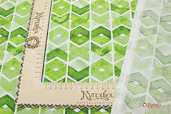 Полулен "Тропический орнамент", ш.1.5м, лен-30%, хл-70%, 140гр/м.кв