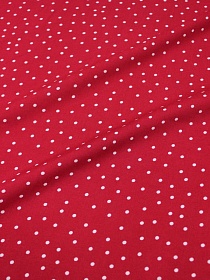 Штапель "Россыпь белого гороха (3.5мм)" цв.малина, ш.1.45м, вискоза-100%, 90гр/м.кв