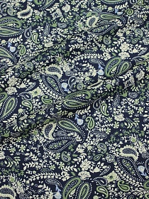 Импорт. хлопок "Шэрон" цв.зеленый/чернильный, ш.1.5м, хл-100%, 105гр/м.кв